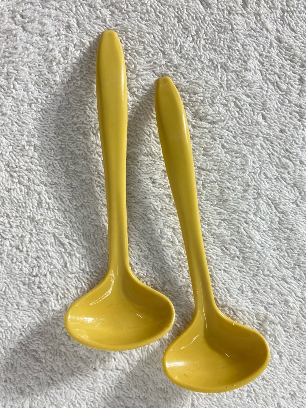 5/$35 Vintage Tupperware Harvest Gold Mini Ladle Condiment Spoons X2 Model #872